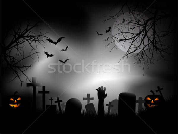 600x451 Spooky Graveyard Vector Illustration Kirsty Pargeter