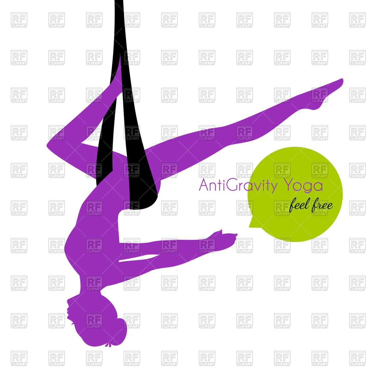 1200x1200 Silhouette Of Woman In Anti Gravity Yoga Poses Vector Image