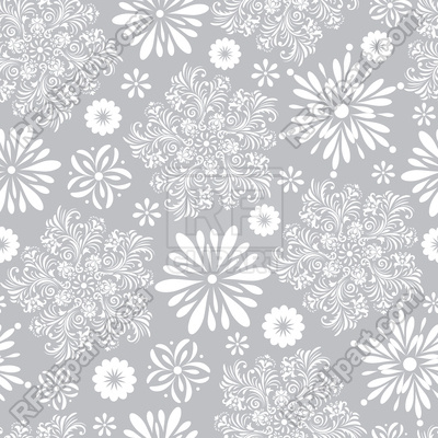 400x400 Floral Seamless Pattern On Gray Background Vector Image
