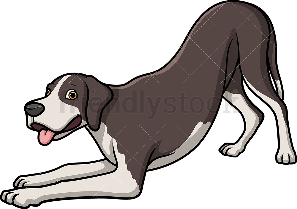 1000x705 Playful Great Dane Cartoon Clipart Vector