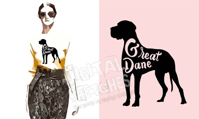 690x414 Great Dane Vector Silhouette