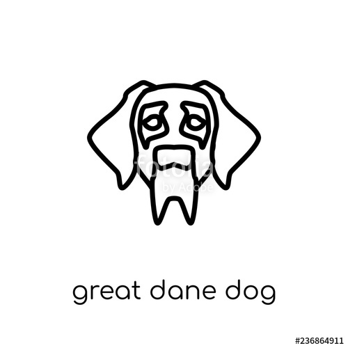 500x500 Great Dane Dog Icon Trendy Modern Flat Linear Vector Great Dane