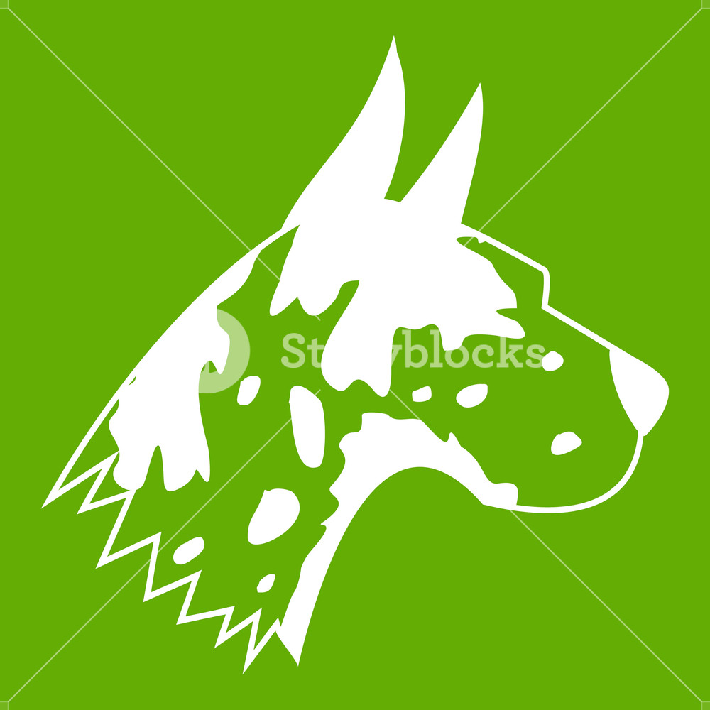 1000x1000 Great Dane Dog Icon White Isolated On Green Background Vector
