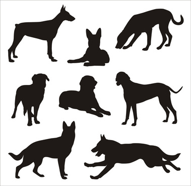 379x368 Great Dane Dog Silhouettes Free Vector Download