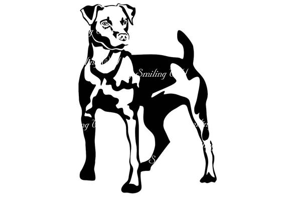 570x403 Dog Clipart Patterdale Terrier Vector Graphic Art Etsy