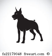 180x195 Free Art Print Of Vector Sketch Domestic Dog Fawn Great Dane Breed