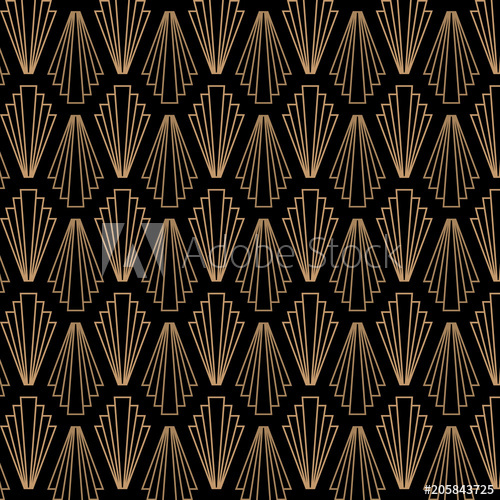 500x500 Retro, Vintage, Art Deco, Great Gatsby, Seamless Vector Pattern