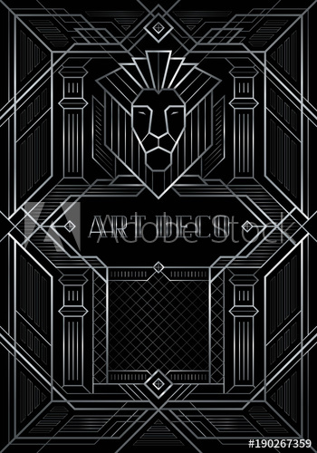 350x500 The Great Gatsby Style Vector, Abstract Lion Geometric Patterned