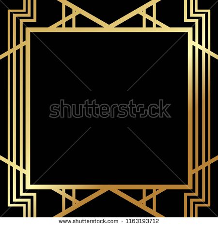 450x470 Art Deco Gatsby Inspired, Roaring Style Frame Template Vector