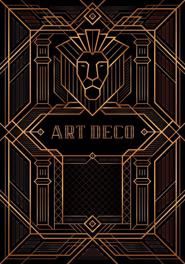 626x894 The Great Gatsby Deco Style Vector Vector Premium Download