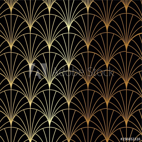 500x500 Art Deco Gold Palm, Palmette Pattern