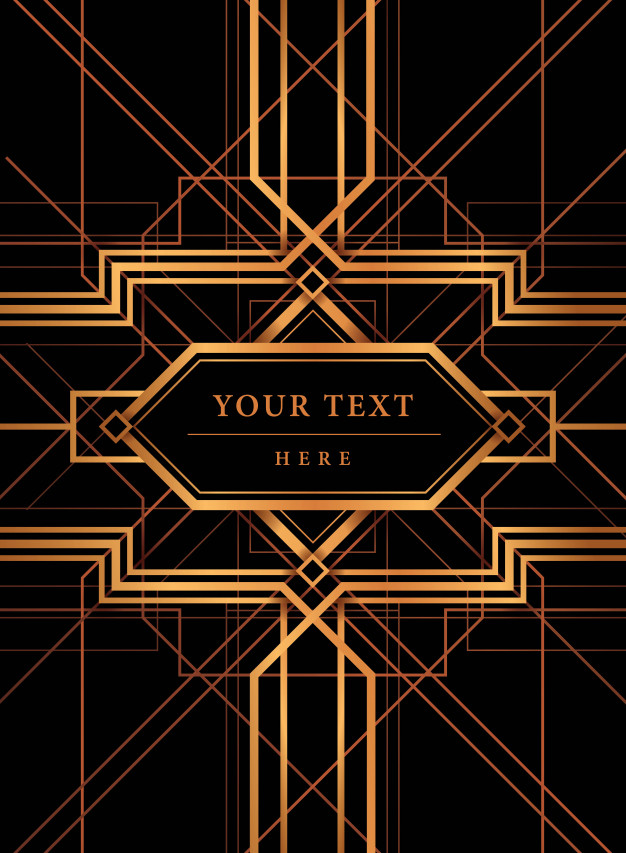 626x853 Art Deco Frame Vector, The Great Gatsby Deco Style Vector