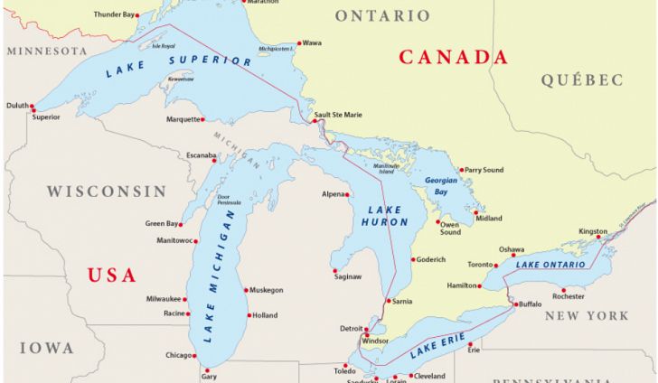 728x424 Map Of Great Lakes Region United States Download Them And Print