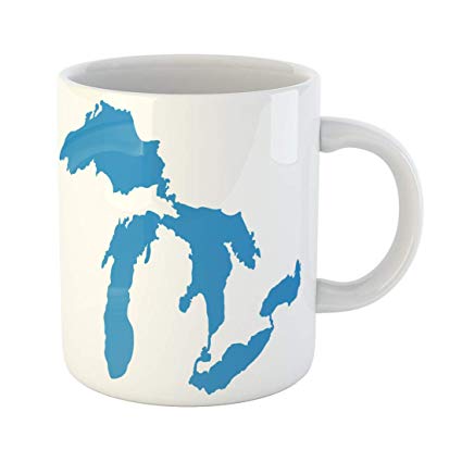 425x425 Semtomn Funny Coffee Mug Map Great Lakes Silhouettes