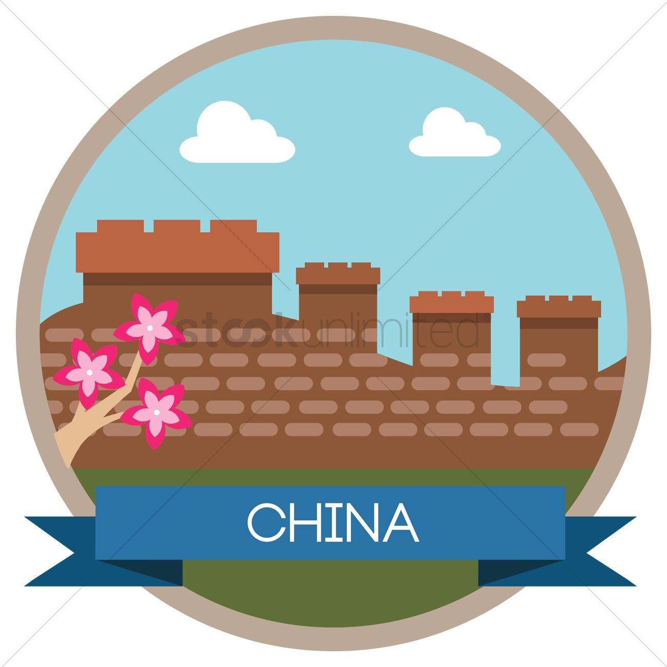Free Great Wall Of China Vector Image 1300x1300 Free Great Wall Of China Vector Image