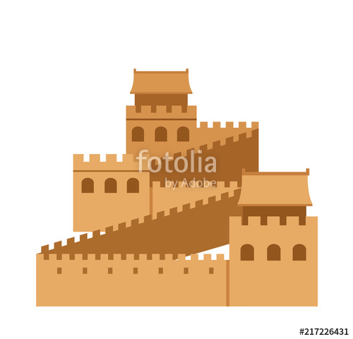 Great Wall Of China Simple Flat Vector Illustration Stock Image 500x480 Great Wall Of China Simple Flat Vector Illustration Stock Image