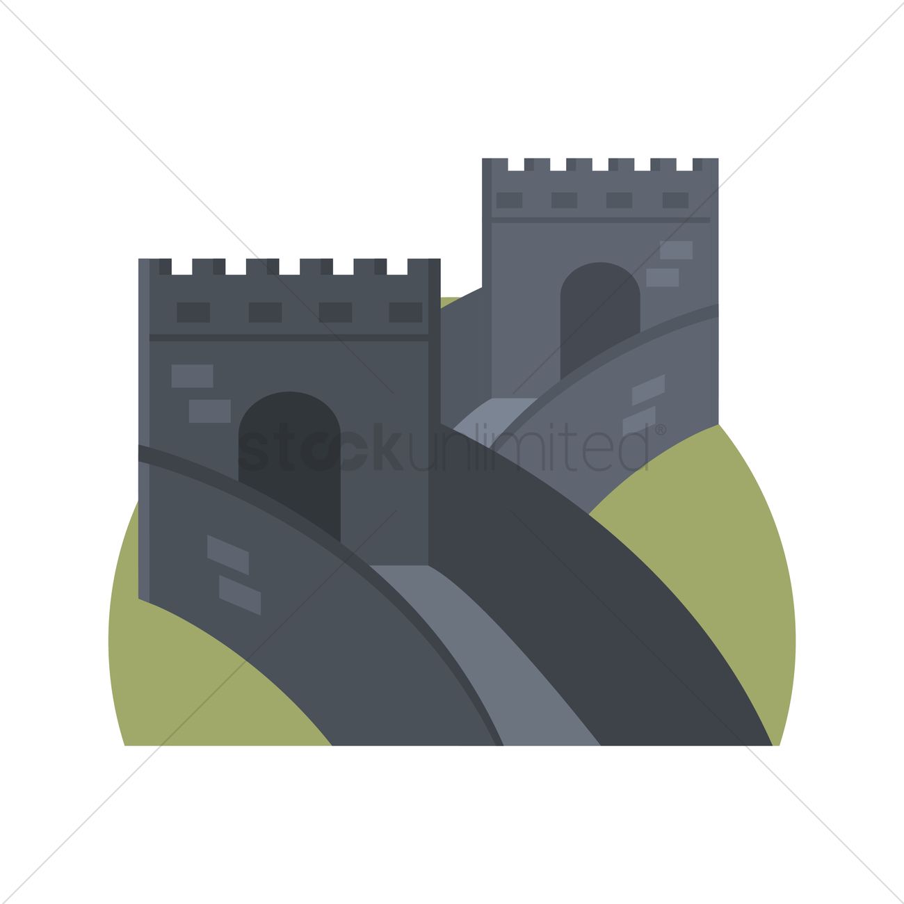 Great Wall Of China Vector Image 1300x1300 Great Wall Of China Vector Image