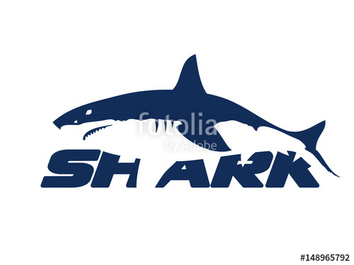 500x375 Great White Shark Logo Vector Illustration Stock Image