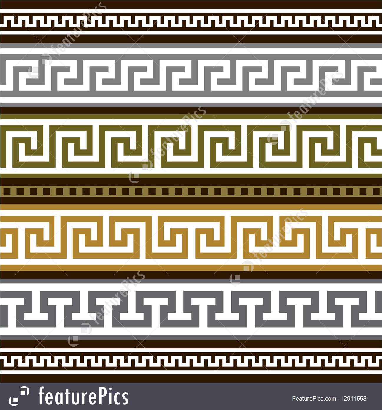 1297x1392 Abstract Patterns Set Of Vector Greek Borders