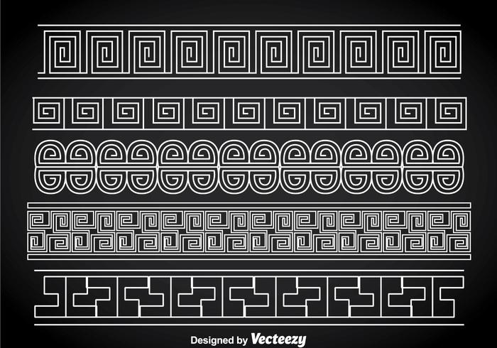 700x490 Greek Key White Border Vector Sets