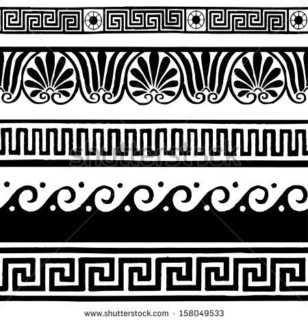 450x469 Greek Border Ornaments, Meanders