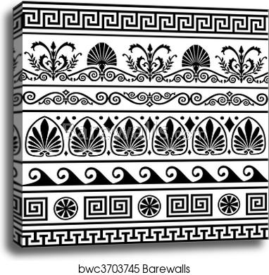 382x390 Set Of Vector Antique Greek Borders, Canvas Print Barewalls