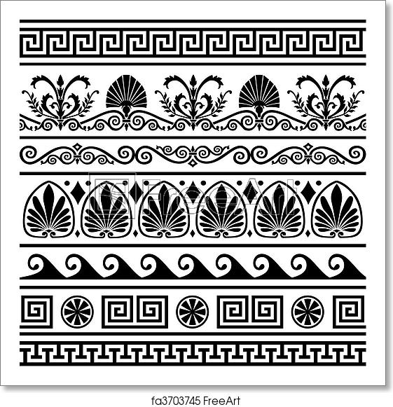 561x581 Free Art Print Of Set Of Vector Antique Greek Borders Collection