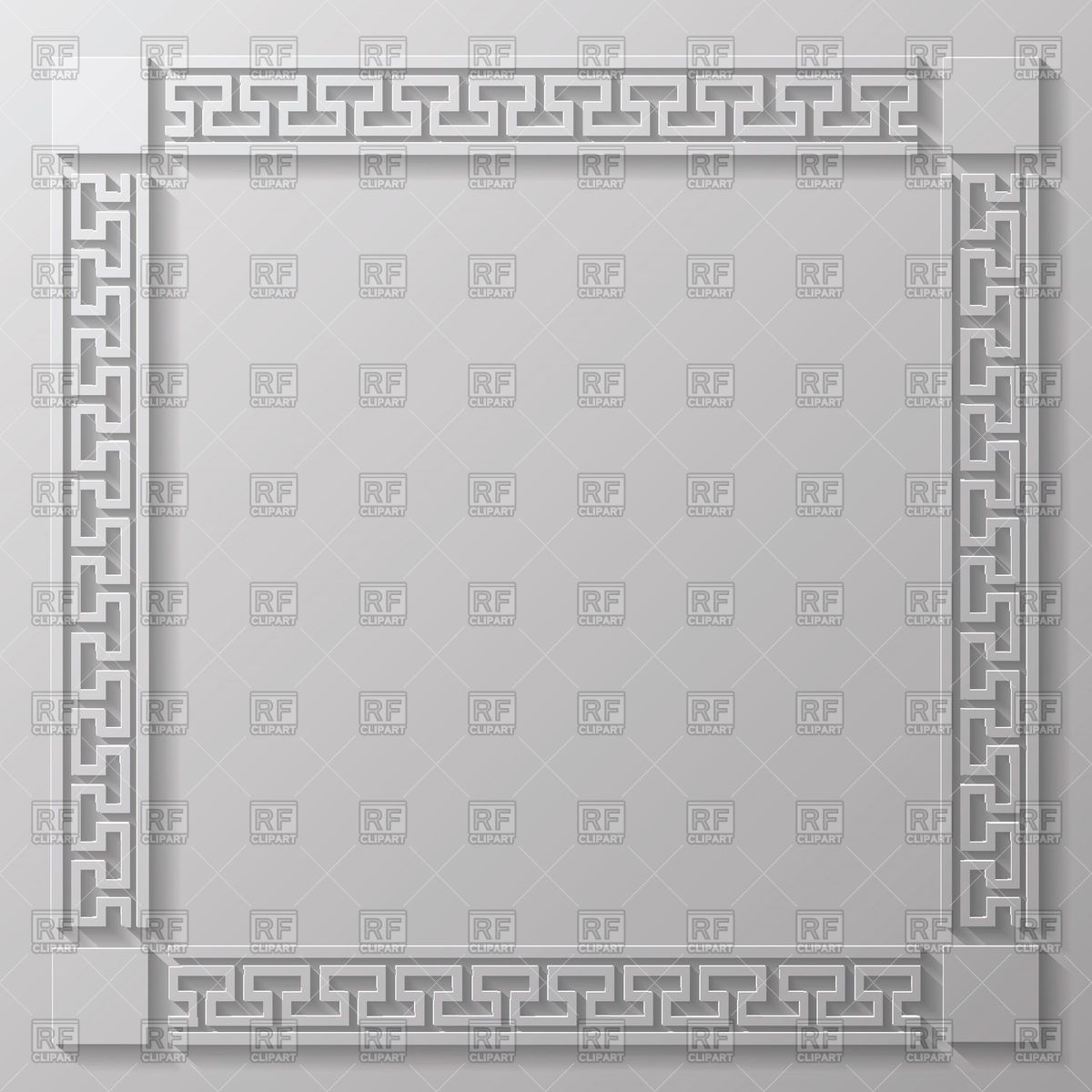 1200x1200 Gray Frame With Ancient Greek Ornamental Border Vector Image