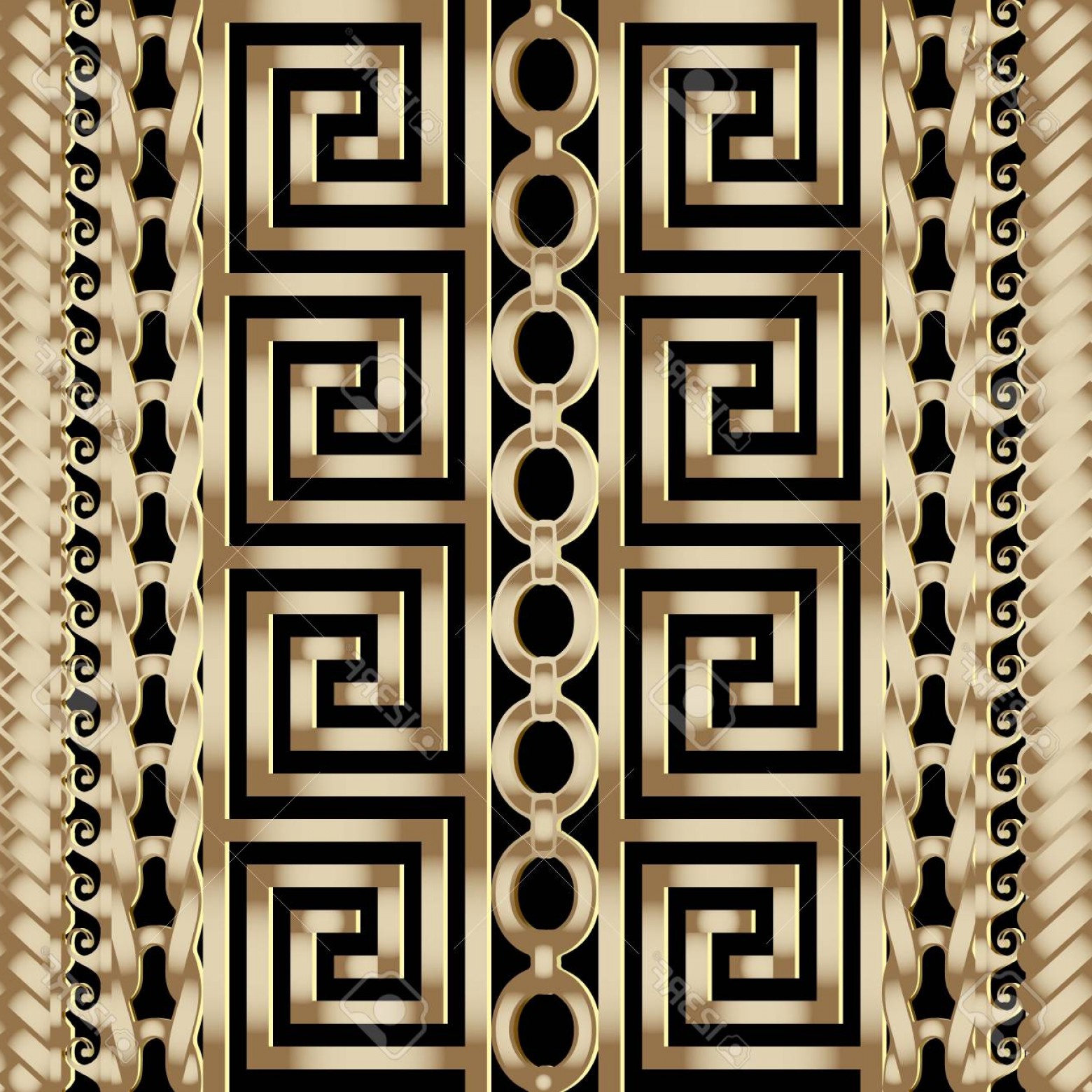 Photostock Vector D Striped Braided Greek Vector Seamless Borders 1560x1560 Photostock Vector D Striped Braided Greek Vector Seamless Borders