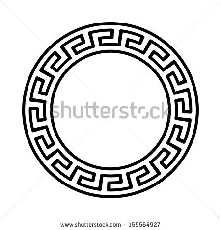 450x470 Circle Ornament Round Frame, Rosette Of Ancient Elements Greek