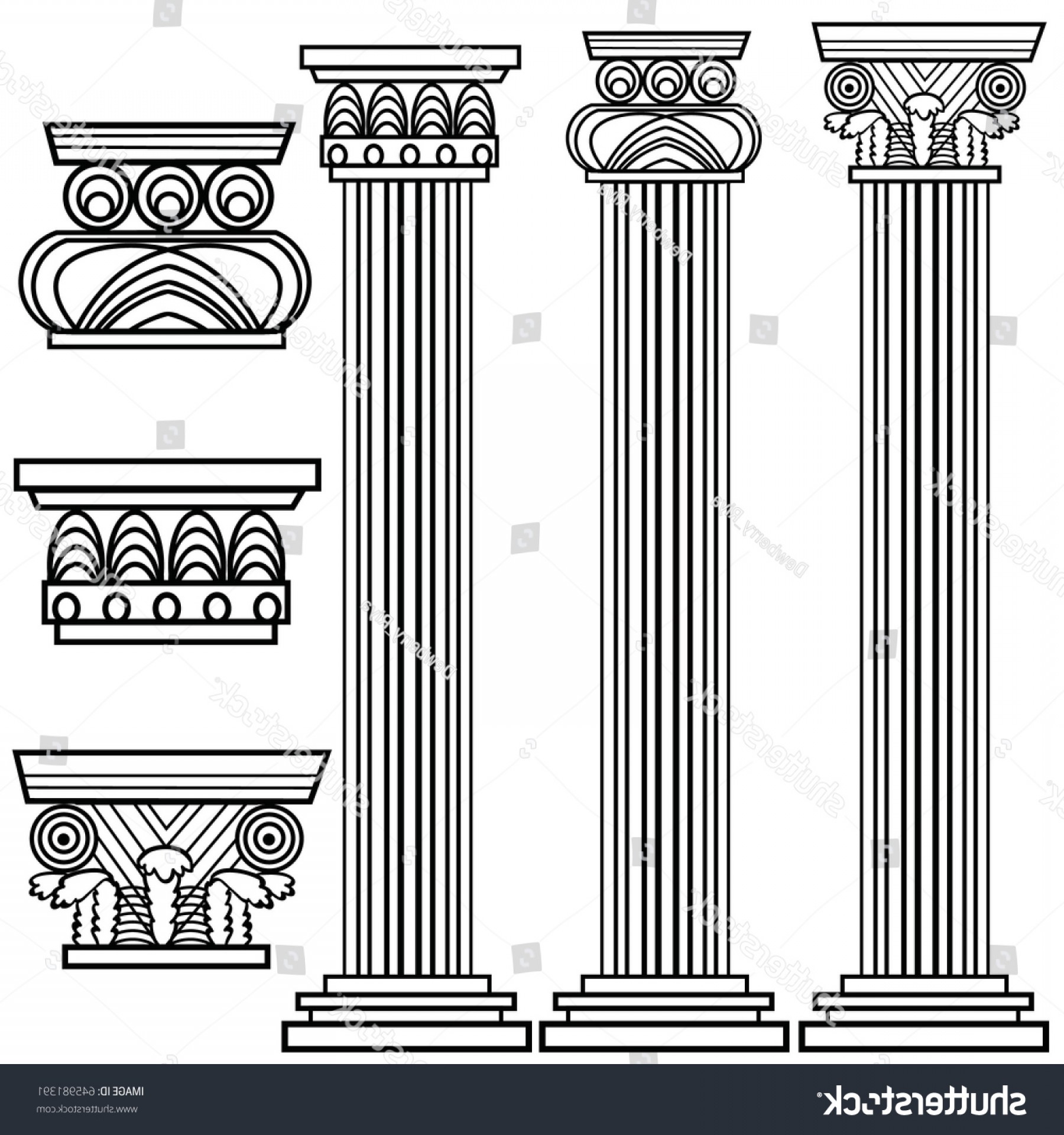 1800x1920 Stylized Greek Columns Doric Ionic Corinthian Cqrecords