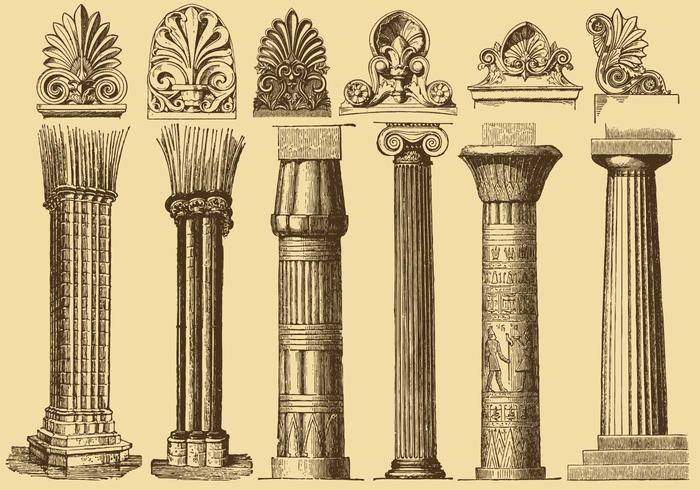 700x490 Greek Columns Free Vector Art