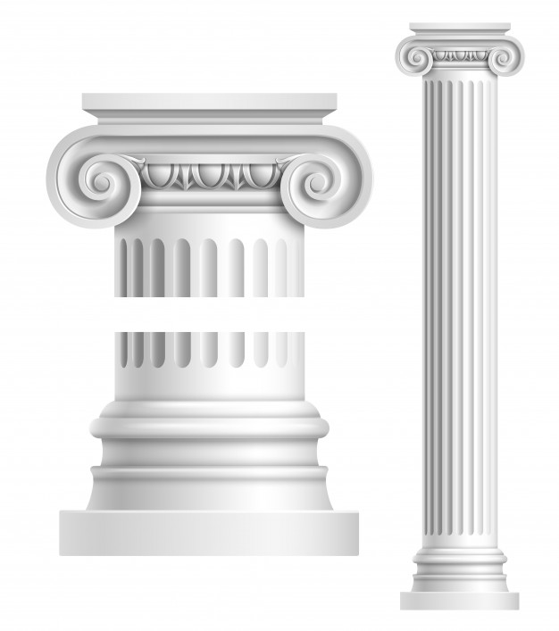626x707 Realistic White Antique Column Vector Premium Download