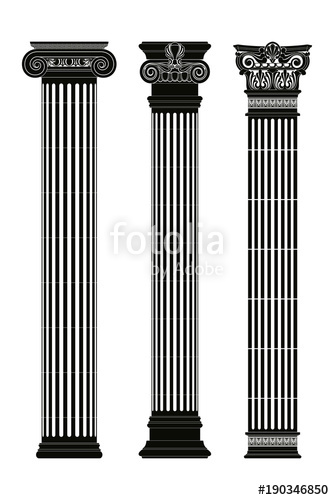 334x500 Set Of Vector Ancient Greek Columns With Capitals Isolated