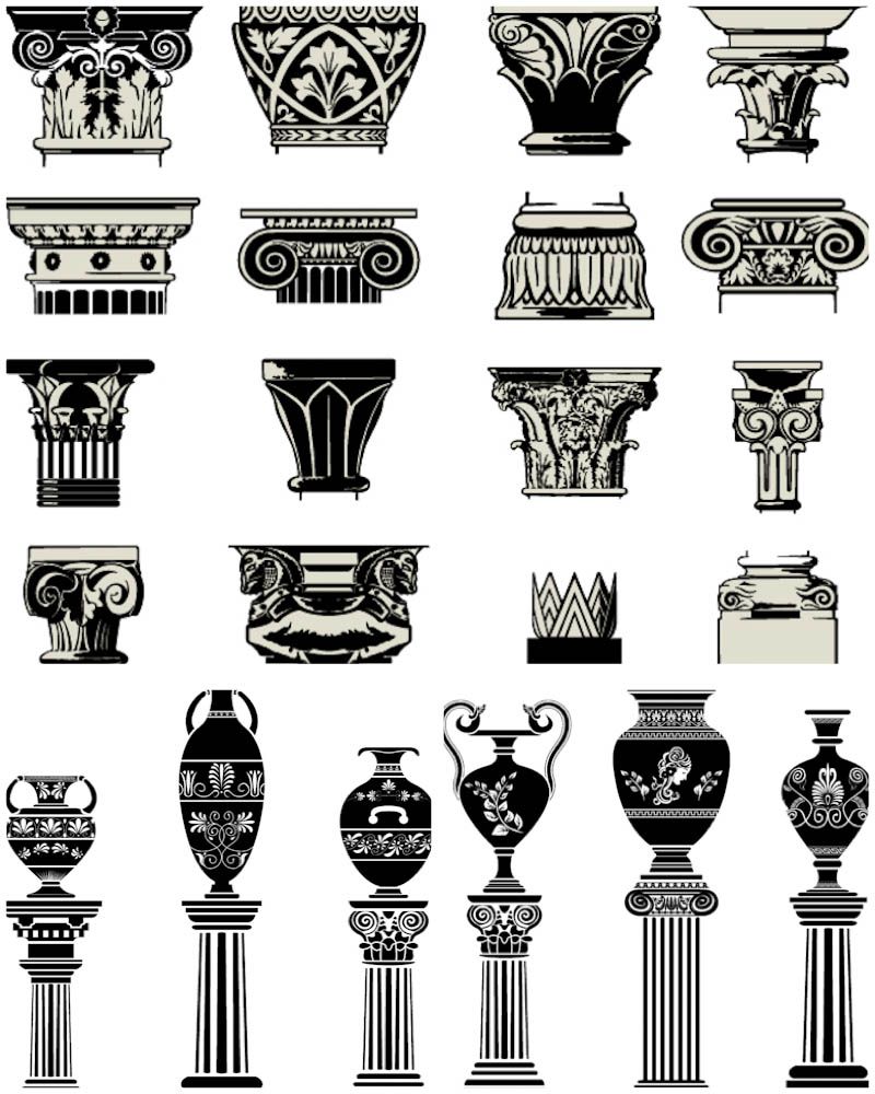 800x1000 Column Capitals Vector Sets With Vector Ancient Column Capitals