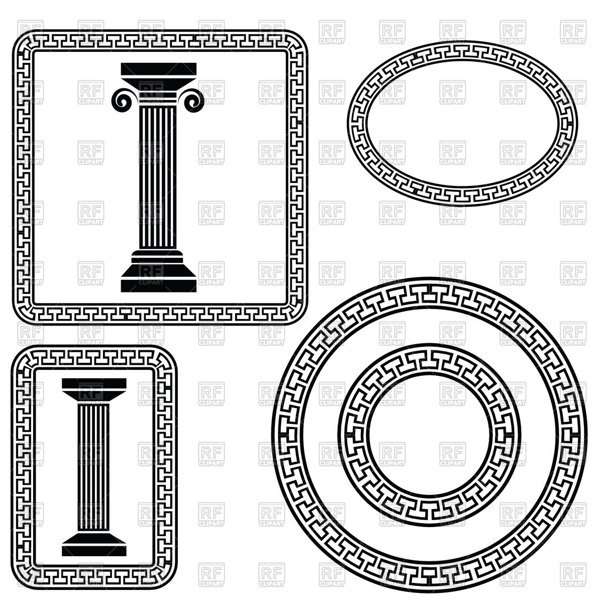 Ancient Greek Frames And Columns Vector Image Of Borders 1200x1200 Ancient Greek Frames And Columns Vector Image Of Borders
