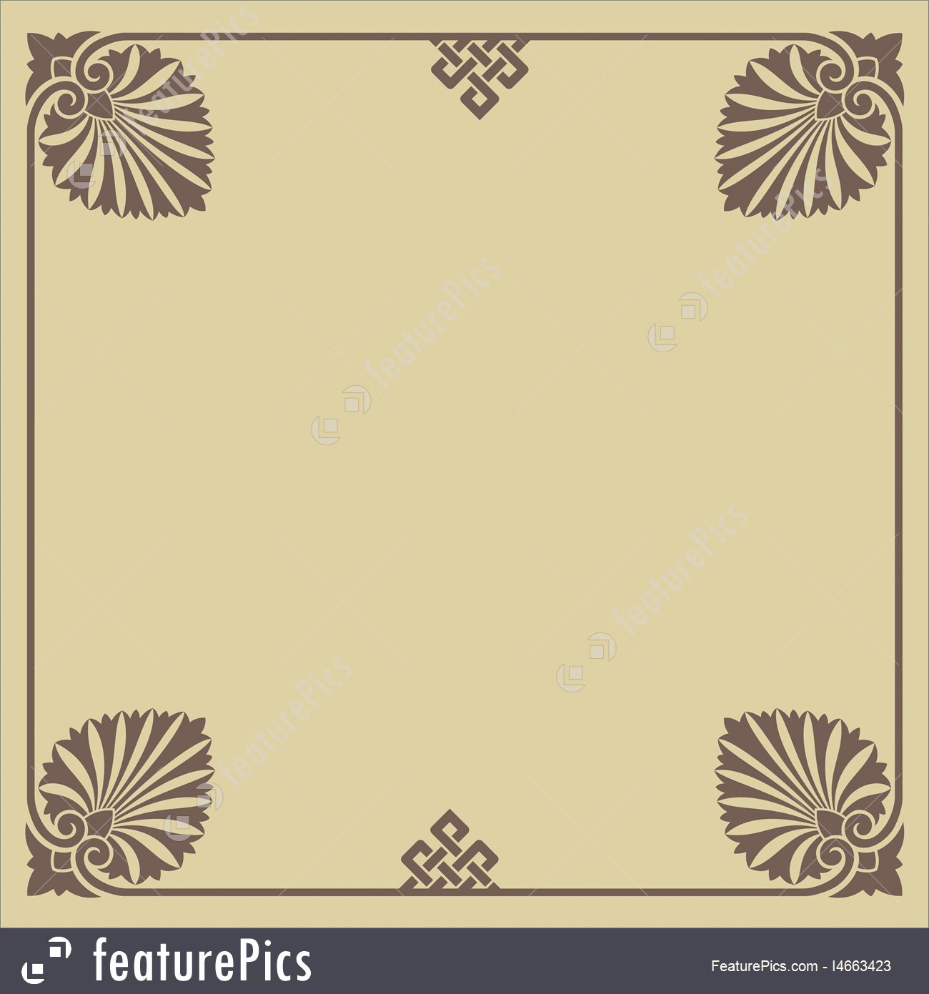 Illustration Of Floral Old Greece Frame 1300x1391 Illustration Of Floral Old Greece Frame