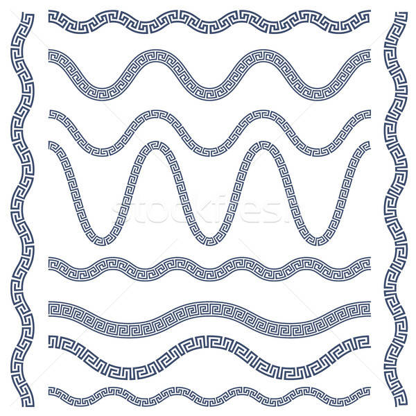 Wavy Borders Of Greek Ornament, Meander Style Pattern Frames 600x600 Wavy Borders Of Greek Ornament, Meander Style Pattern Frames