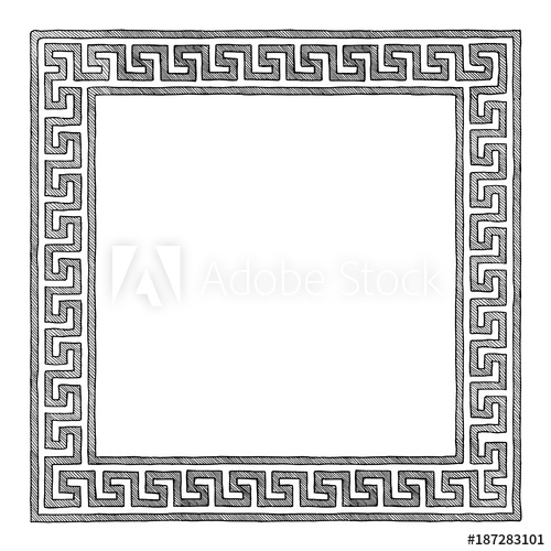 Greek Frame With Meander 500x500 Greek Frame With Meander