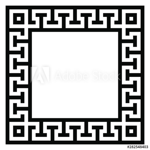 Black And White Greek Ornate Square Frame Vector 500x500 Black And White Greek Ornate Square Frame Vector