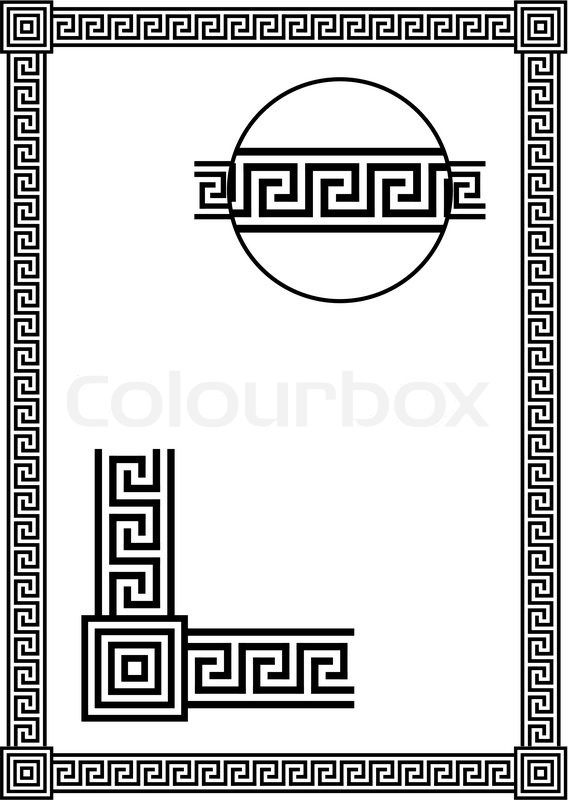 Elegant Frame With Ancient Greek Stock Vector Colourbox 568x800 Elegant Frame With Ancient Greek Stock Vector Colourbox