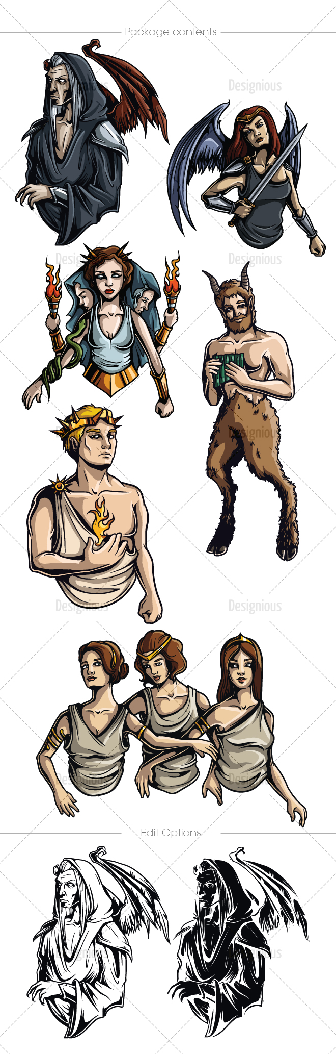 660x2066 Greek Mythological Other Gods Vector Pack Vectors Mythology