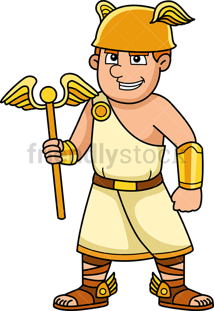 730x1060 Hermes Greek God Cartoon Vector Clipart
