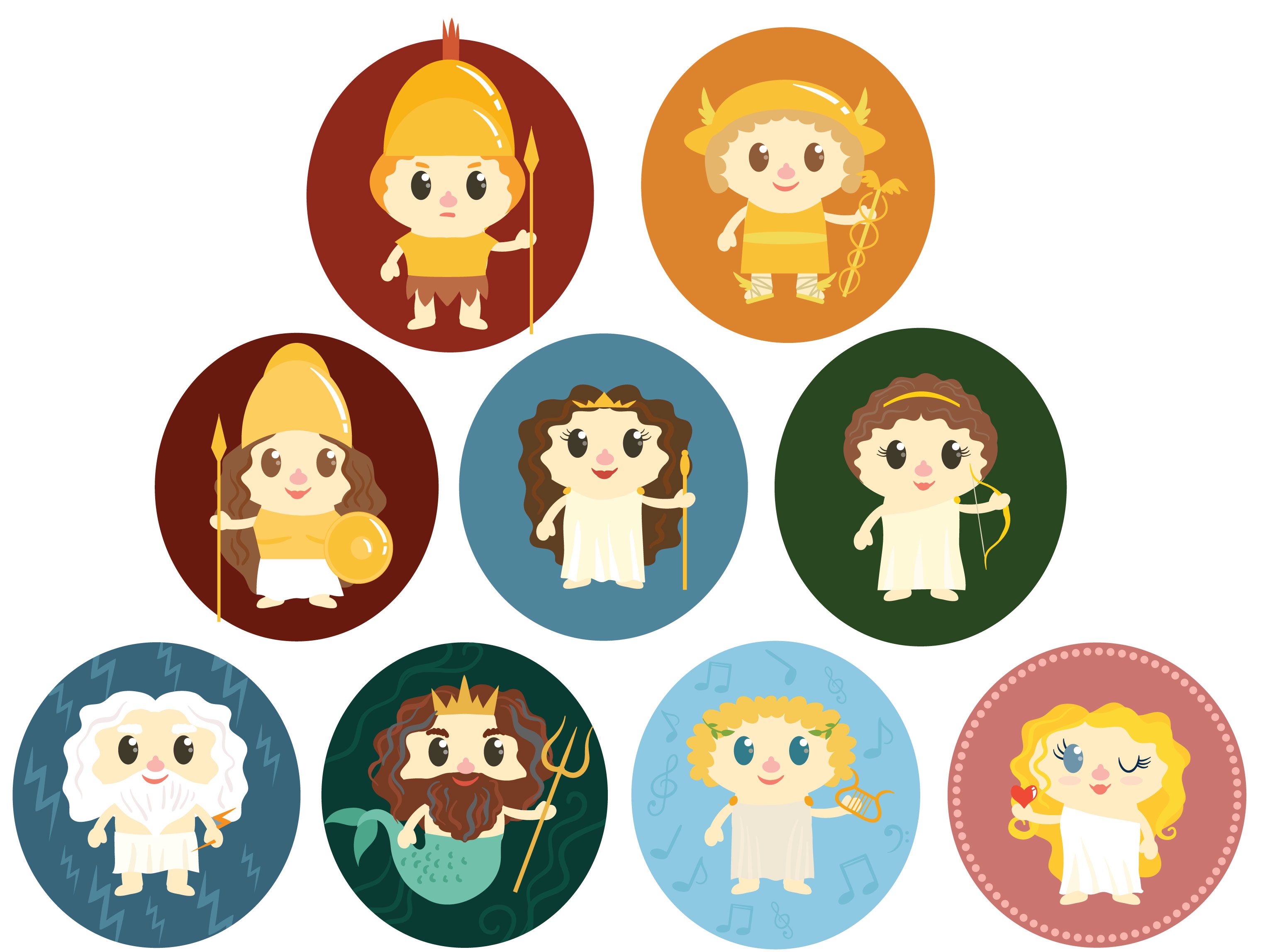 3049x2296 Free Cute Greek Gods Vectors Greek Gods In Greek Gods