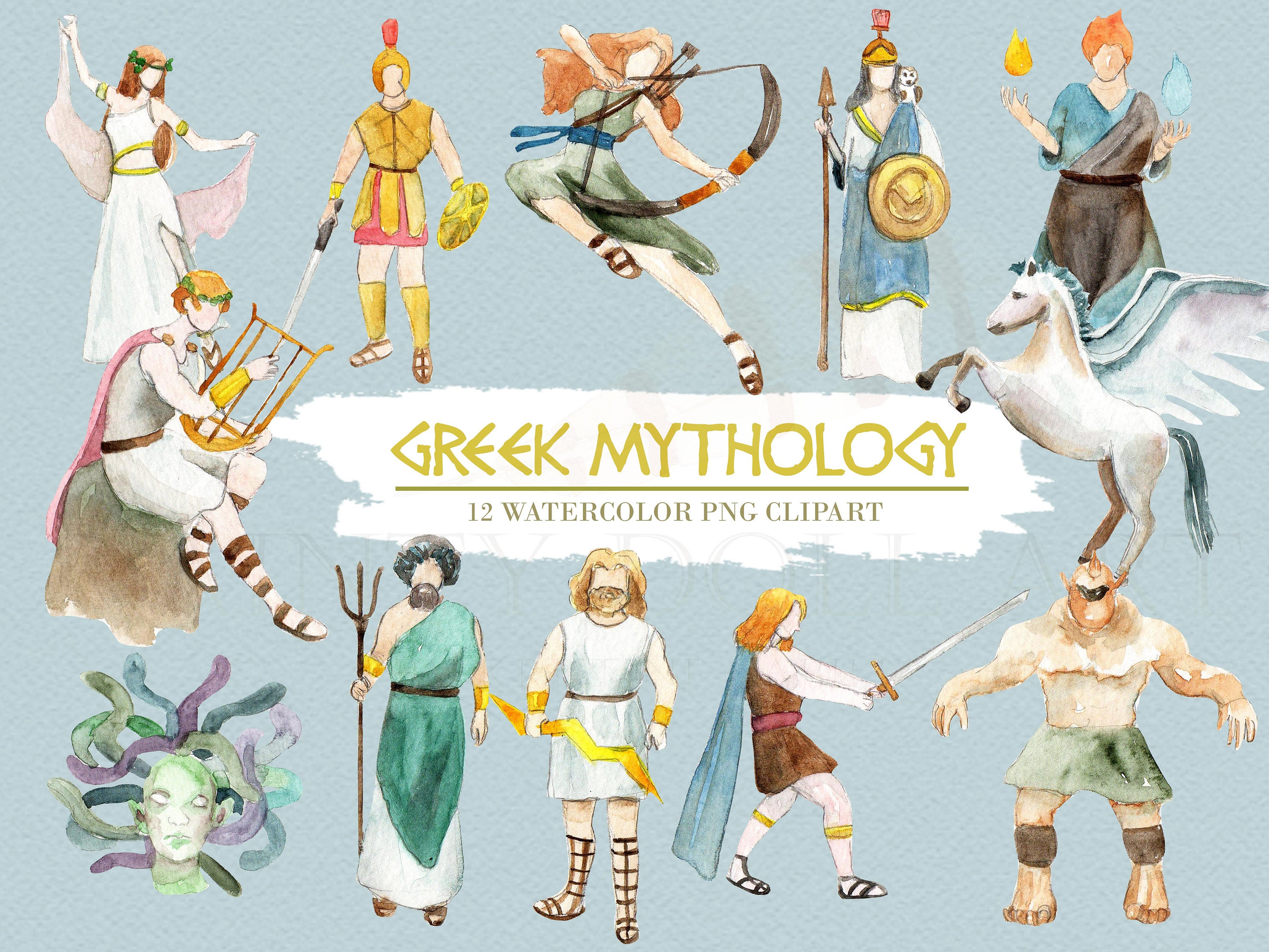 Greek Mythology Clipart Watercolor Digital Download Greece Etsy 3000x2250 Greek Mythology Clipart Watercolor Digital Download Greece Etsy