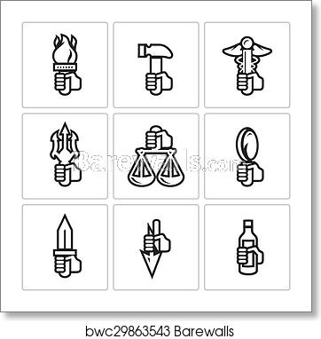 Symbols Of The Gods In Greek Mythology Icons Set Vector 362x382 Symbols Of The Gods In Greek Mythology Icons Set Vector