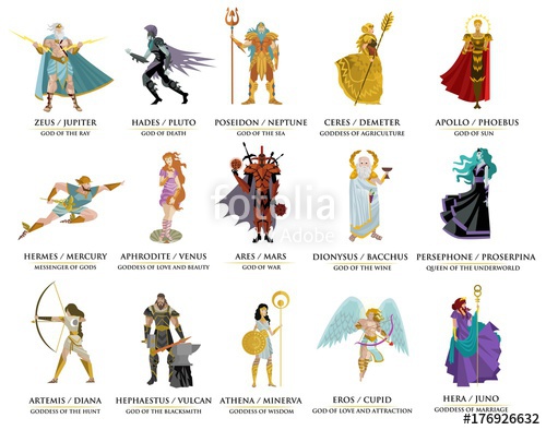 Olympian Greek Gods Stock Image And Royalty Free Vector 500x394 Olympian Greek Gods Stock Image And Royalty Free Vector