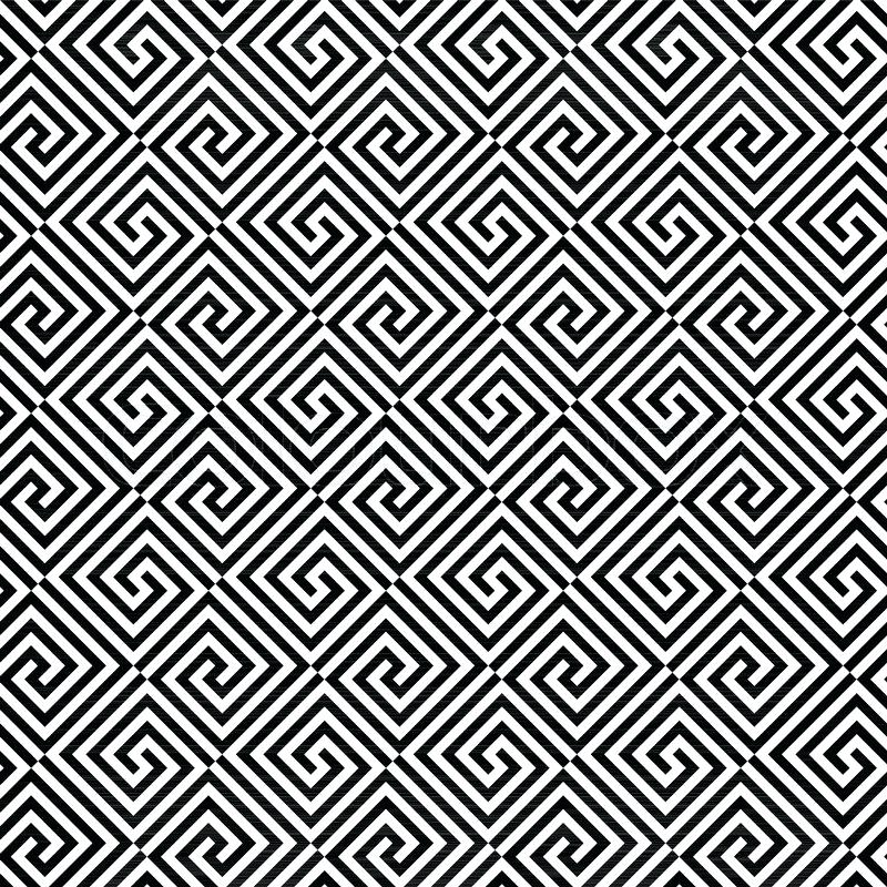 800x800 Green Classic Meander Seamless Pattern Key Linear Vector