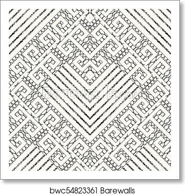 362x382 Meander Greek Key Black White Seamless Pattern Vector Geometric