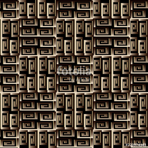 500x500 Ornate Textured Greek Key Meanders Seamless Pattern Vector